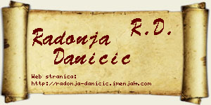 Radonja Daničić vizit kartica